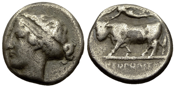 Neapolis AR Nomos, c. 395-385 BC