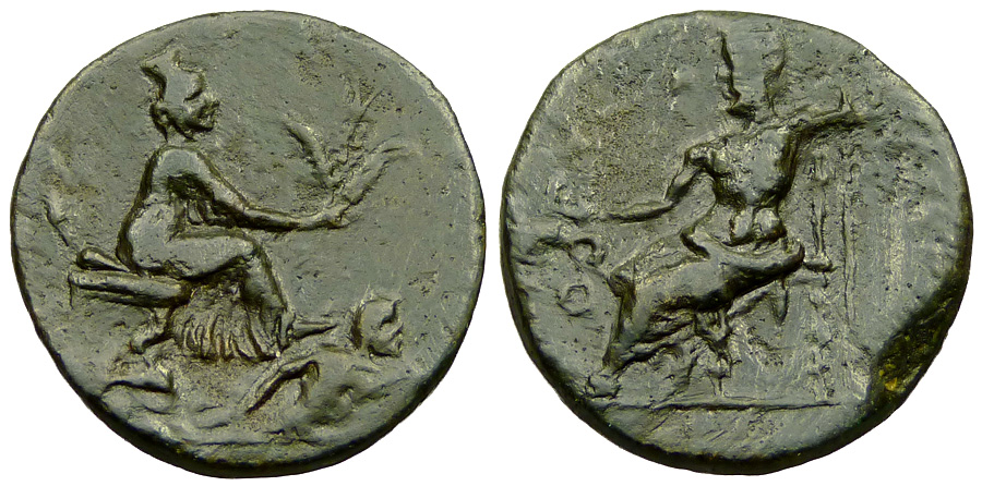 Tarsos AE 25, river god Kydnos, ex R. Falter collection