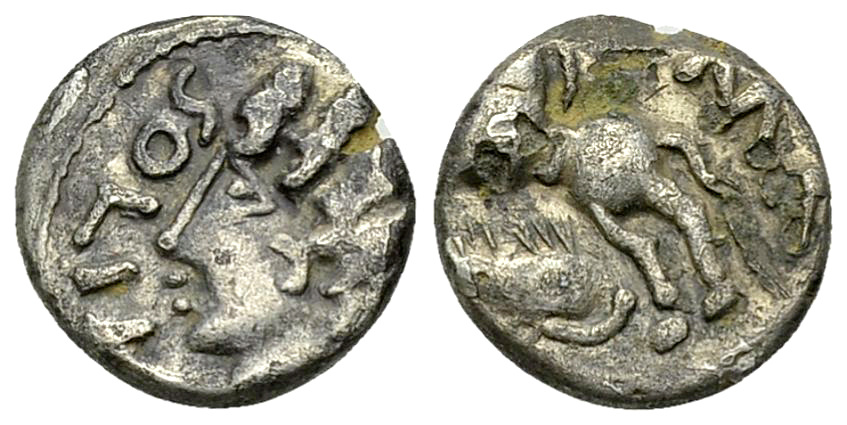 Leuci fourré (?) AR Quinarius, c. 60-50 BC, Solima
