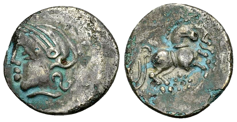 Santones fourré (?) AR Quinarius, 1st century BC