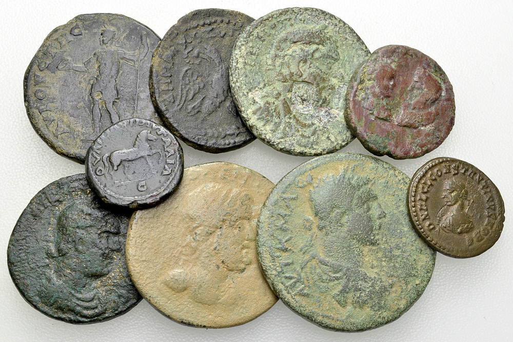 Lot of 9 Roman coins from the Righetti Collection