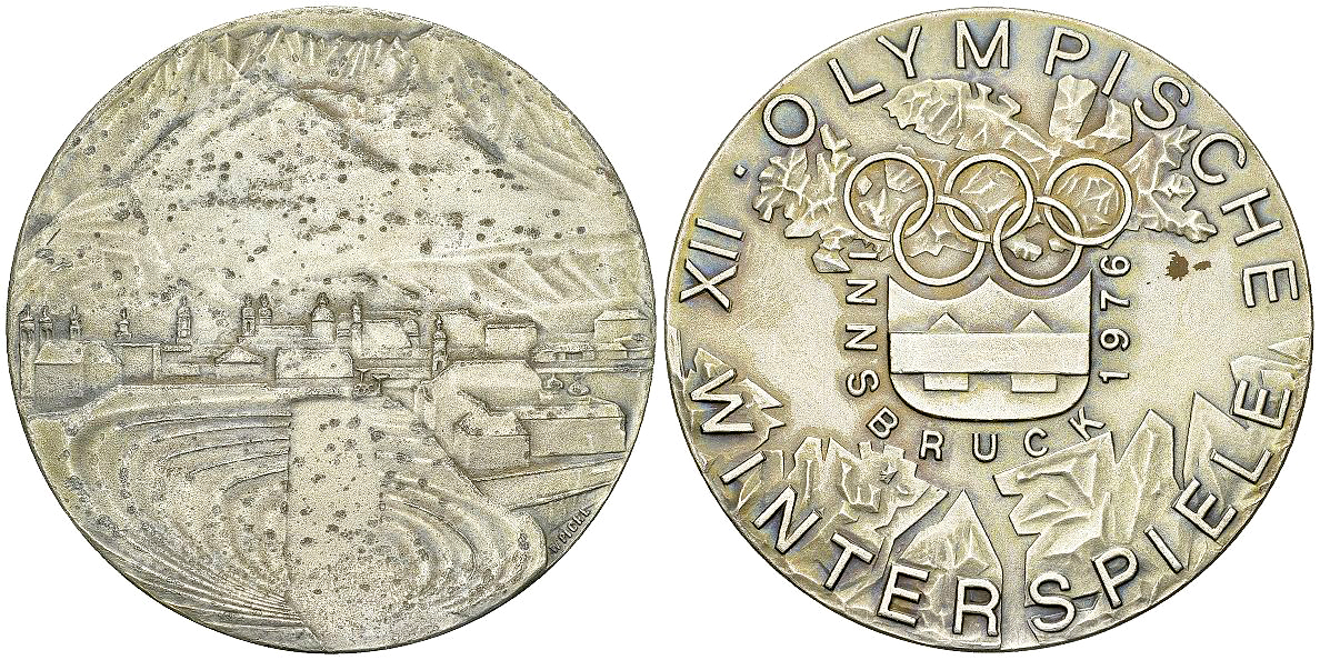 Innsbruck 1976, Olympic Games Silvered AE Participant's Medal