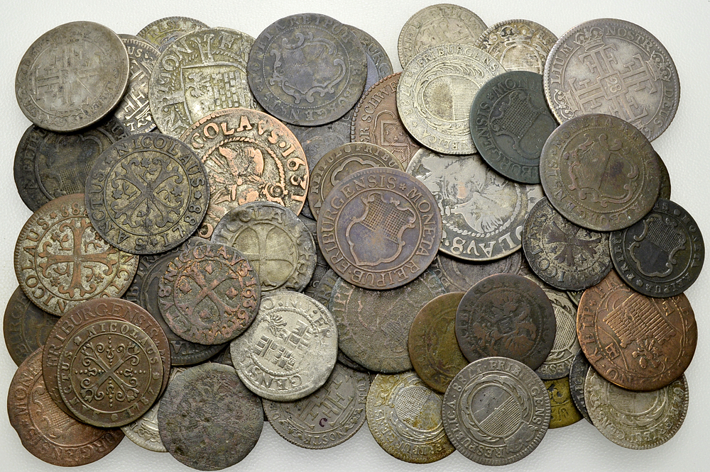 Freiburg, Lot von 68 Kantonalmünzen
