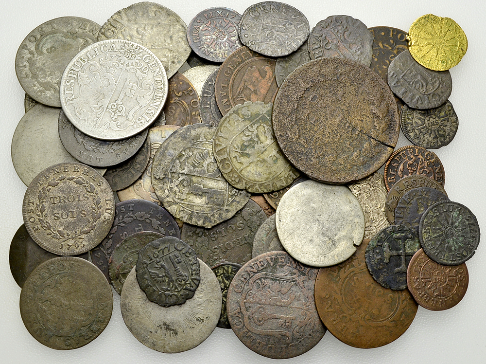 Genf, Lot von 58 Kantonalmünzen