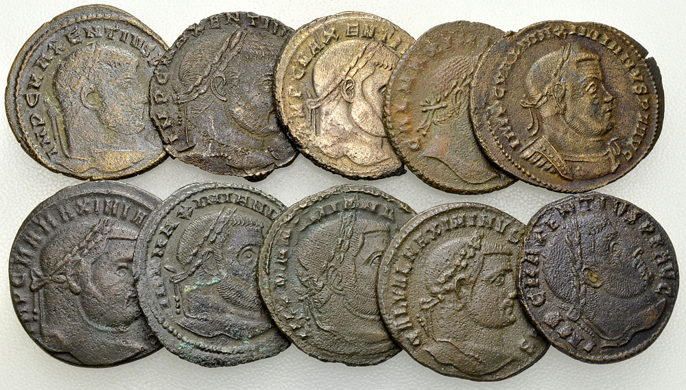 Roman Empire, Lot of 10 AE Nummi