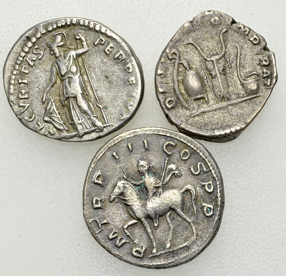 Roman Empire, Lot of 3 AR denarii