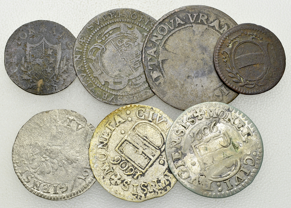 Aargau/Obwalden/Uri/Zug, Lot von 7 Kantonalmünzen