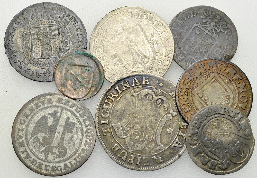 Schweiz, Lot von 8 Kantonalmünzen