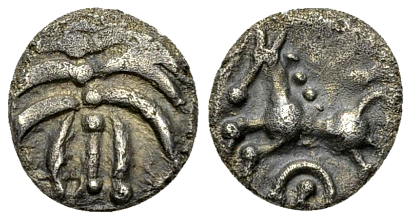 Helvetii AR Büschelquinar, mid 1st century BC