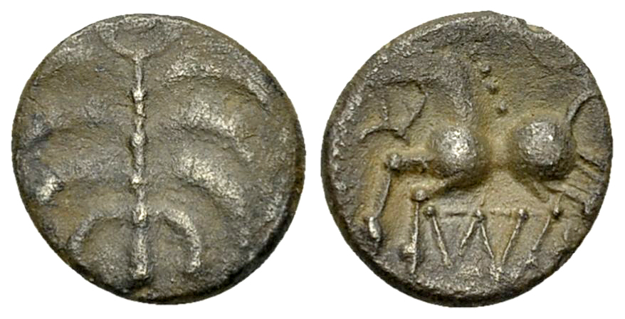 Helvetii AR Büschelquinar, mid 1st century BC, epigraphic type
