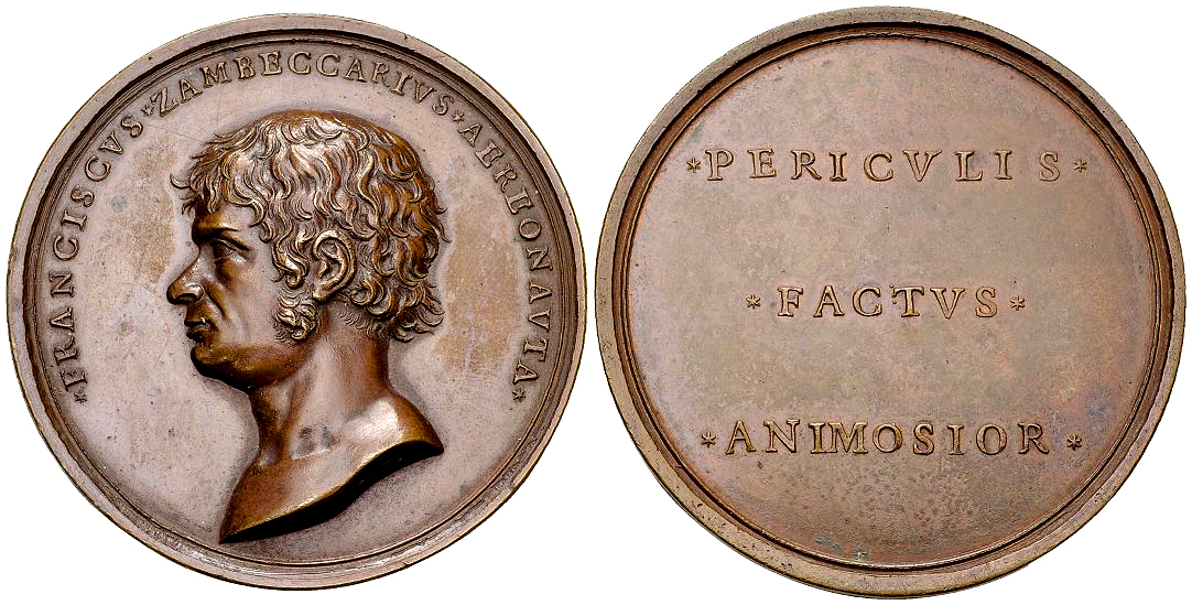 Bologna, AE Medaille 1804, Francesco Zambeccari