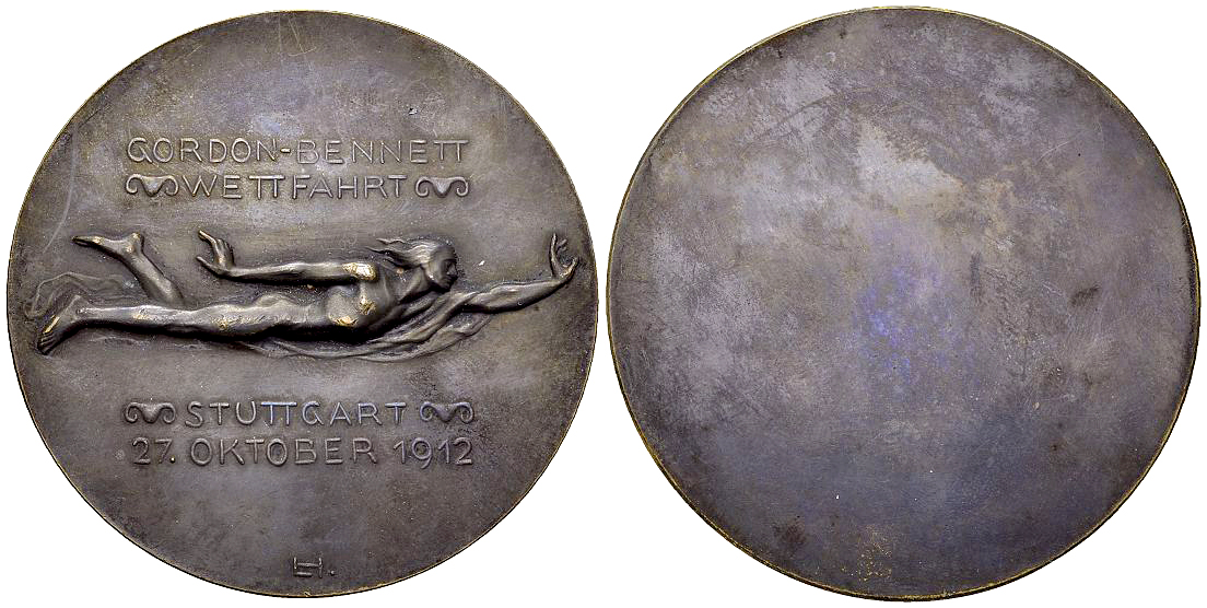 Stuttgart, AE Medaille 1912, Gordon Bennett