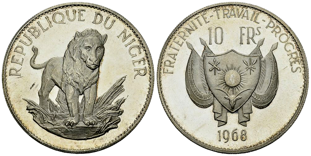 Niger AR 10 Francs 1968