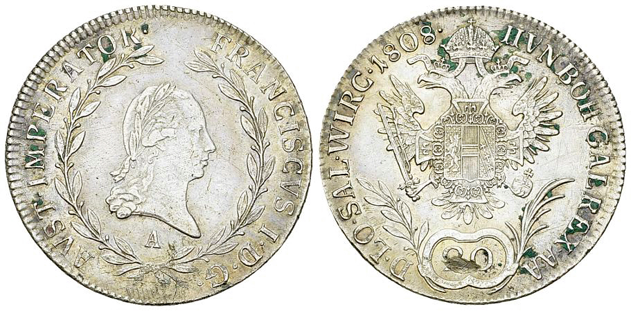 Franz I, AR 20 Kreuzer 1808 A, Wien