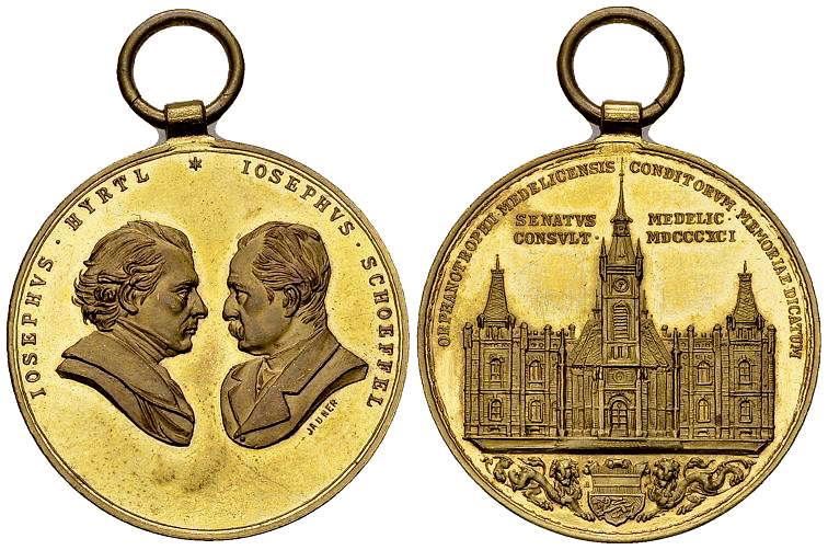 Austria, AE Medaille 1891, Hyrtl