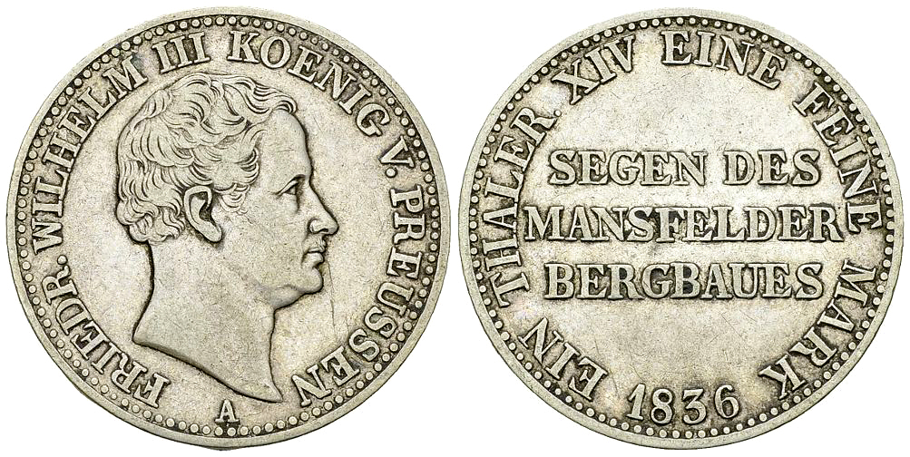 Preussen, AR Ausbeutetaler 1836 A