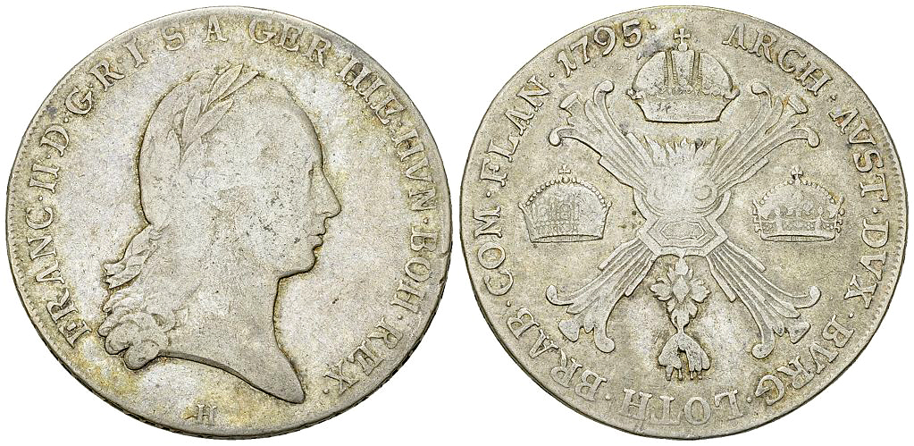 Franz II, AR Kronentaler 1795 H, Günzburg