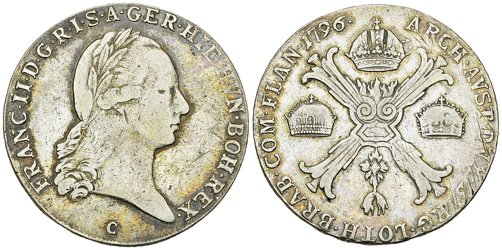Franz II, AR Kronentaler 1796 C, Prag
