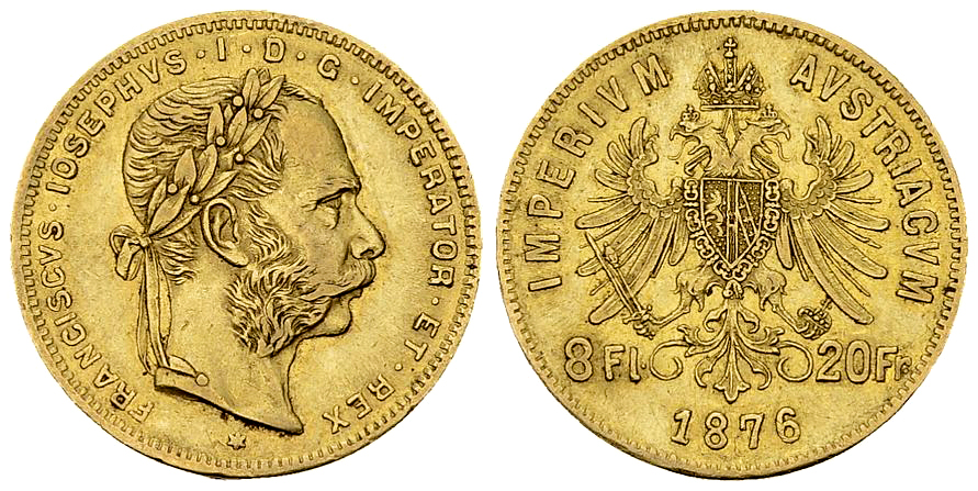 Franz Joseph I, AV 8 Florin 1876