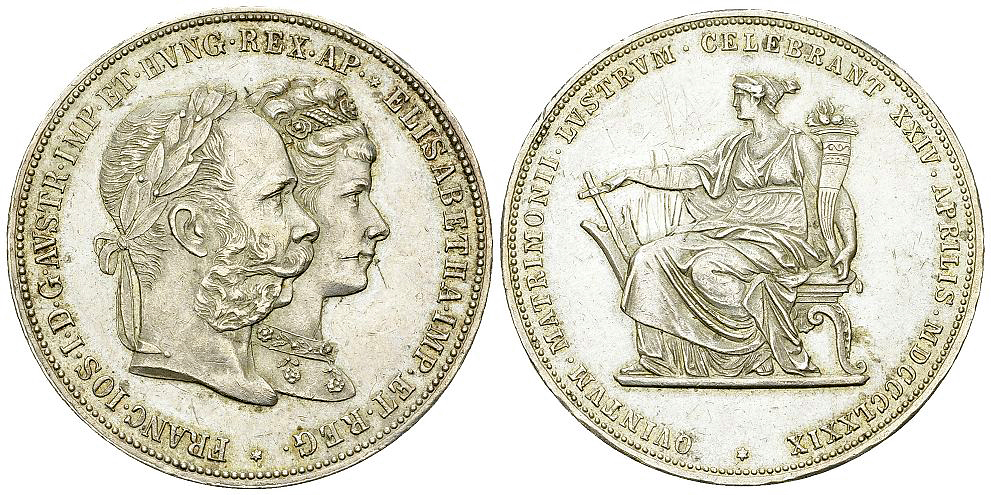 Franz Joseph I, AR 2 Gulden 1879