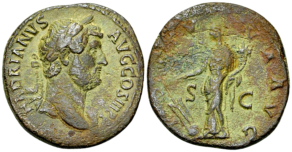 Hadrianus AE Sestertius, Fortuna reverse