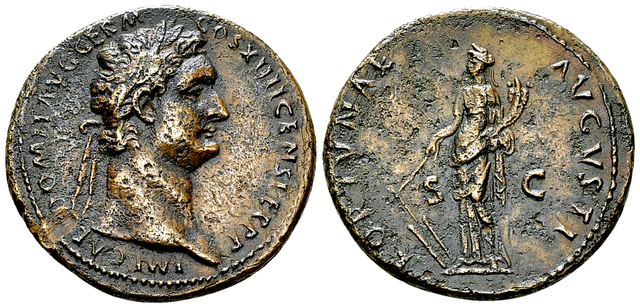 Domitianus AE As, Fortuna reverse