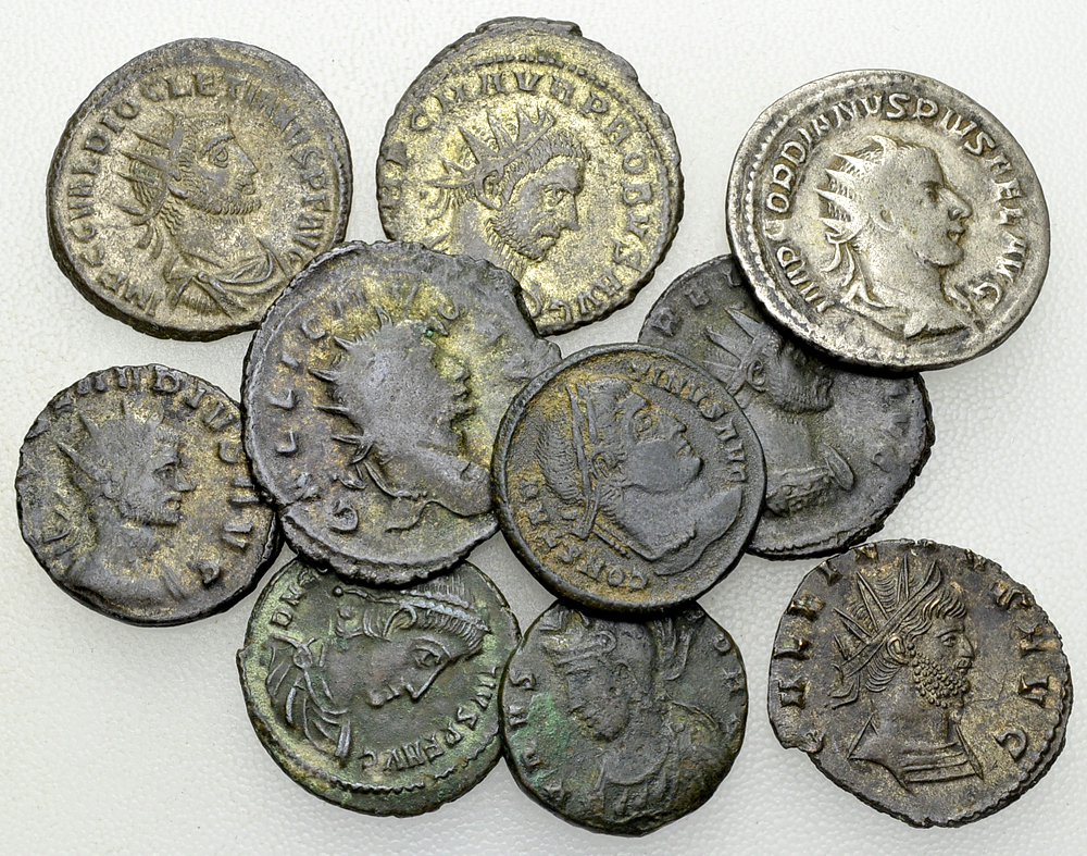 Roman Empire, Lot of 10 AR/AE coins
