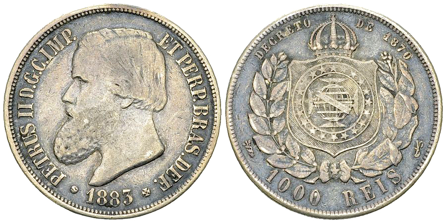Brazil AR 1000 Reis 1883