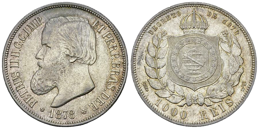 Brazil AR 1000 Reis 1878