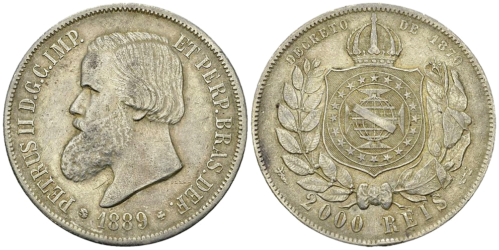Brazil AR 2000 Reis 1889
