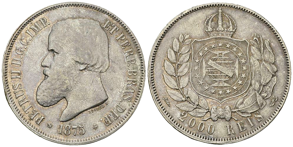Brazil AR 2000 Reis 1875