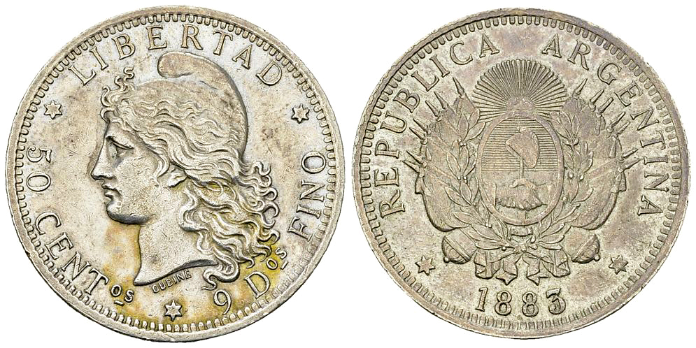 Argentina AR 50 Centavos 1883