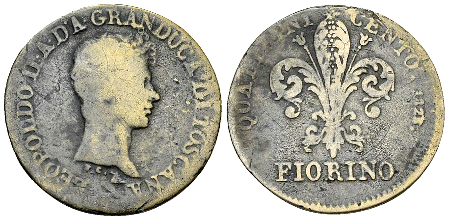 Leopoldo II, AR Fiorino 1828, Firenze