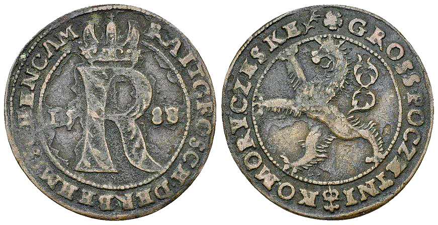 Böhmen, AE Rechenpfennig 1588, selten
