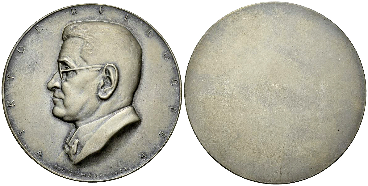 Austria, Versilberte AE Medaille 1928, auf Viktor Keldorfer