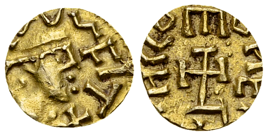 Quentovic AV Triens, c. 625-635 AD